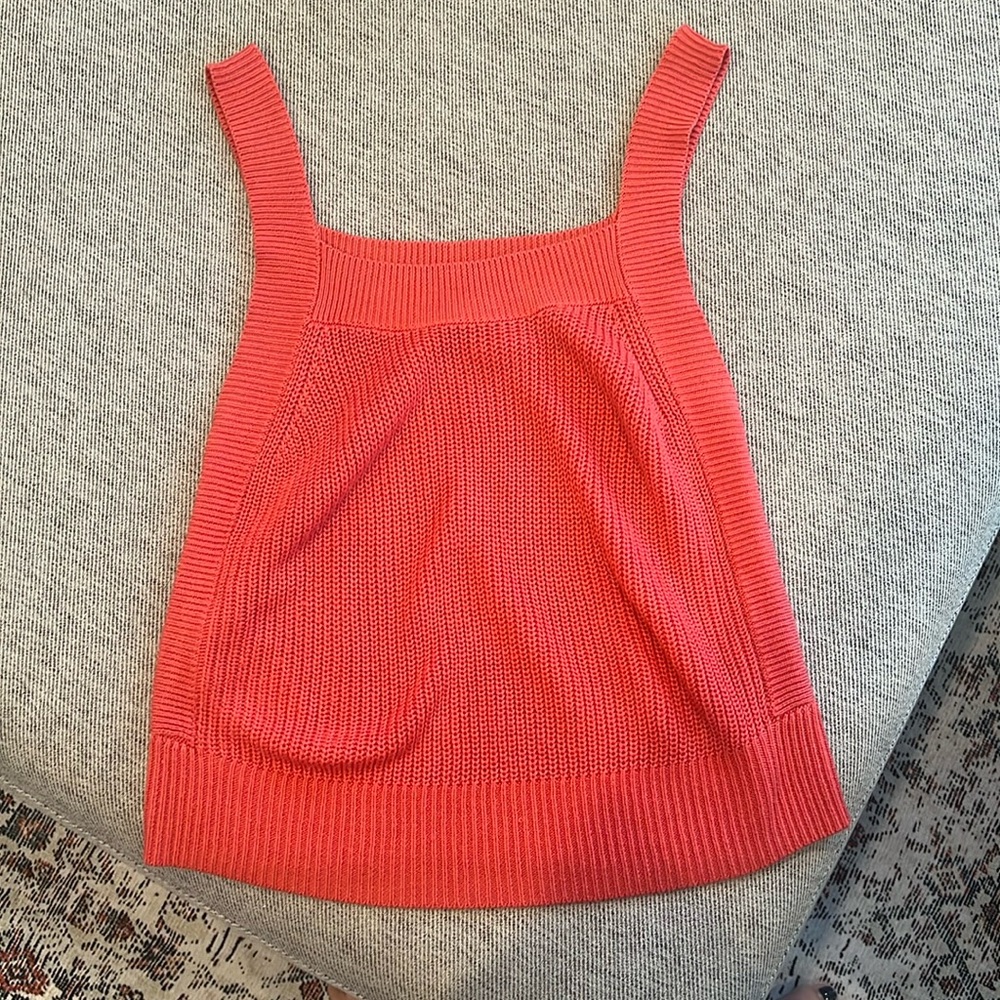 Sweater tank top, coral color. Very comfortable.